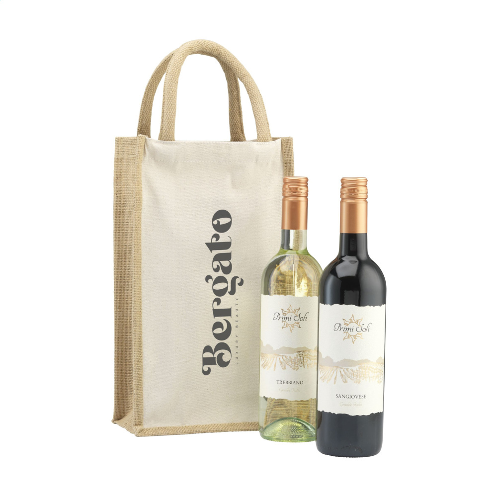 Logo trade liikelahjat mainoslahjat kuva: Juuttikangas Double Wine Bag