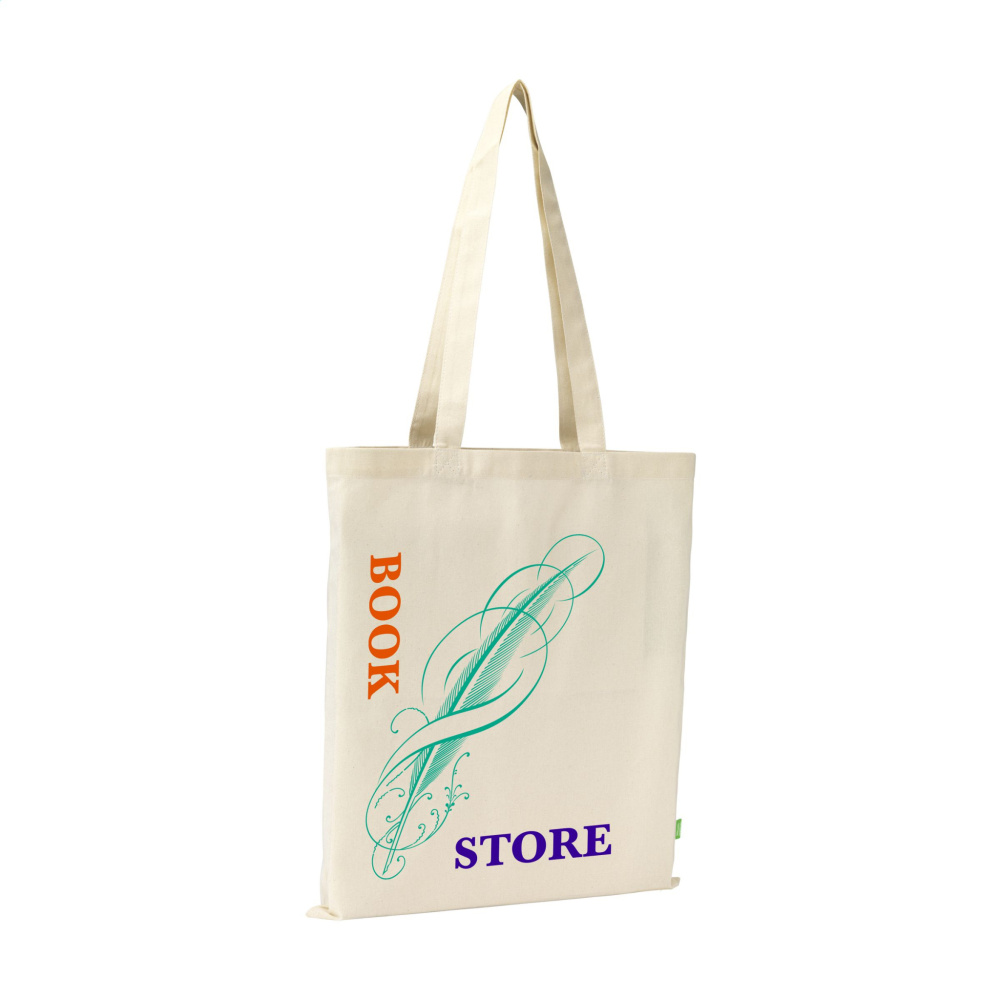 Logotrade mainoslahjat ja liikelahjat tuotekuva: Luomupuuvillainen GOTS Shopper (140 g/m²) pussi