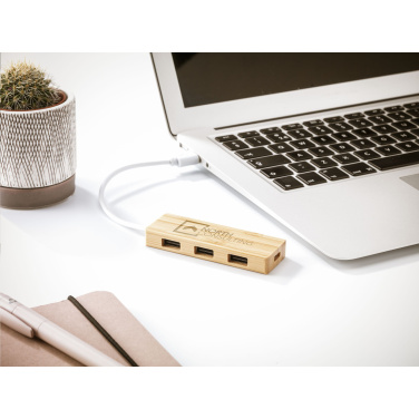 Logo trade liikelahjat tuotekuva: Bambu USB-keskitin