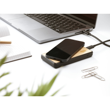 Logotrade mainoslahja tuotekuva: Boru Bamboo RCS kierrätetty ABS Powerbank langaton laturi