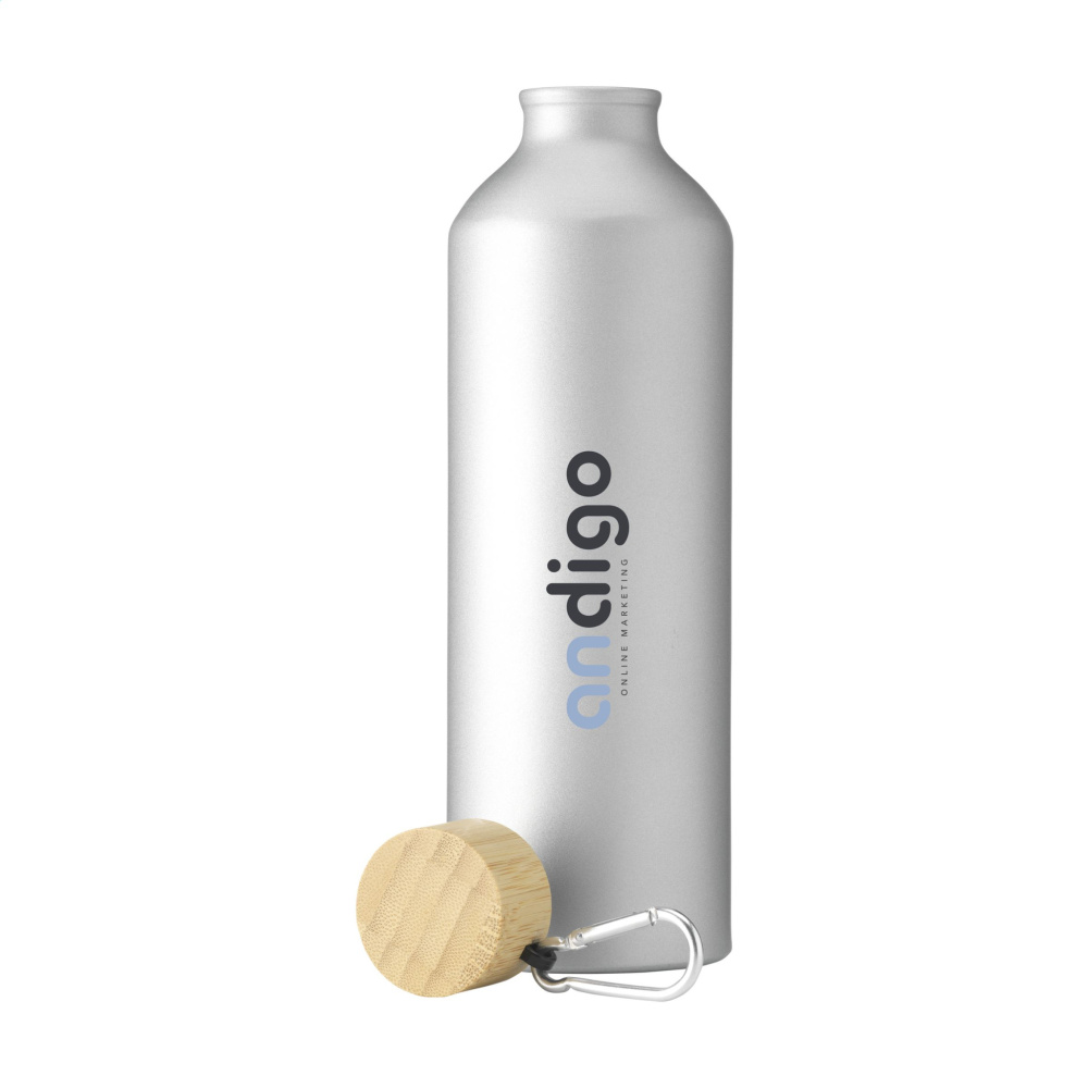 Logo trade mainoslahja ja liikelahja tuotekuva: AluBamboo GRS Kierrätetty Alu 750 ml vesipullo