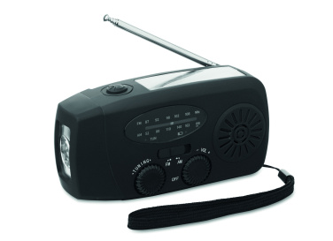 Logo trade liikelahja mainoslahja tuotekuva: Radio SOS LED-taskulampulla