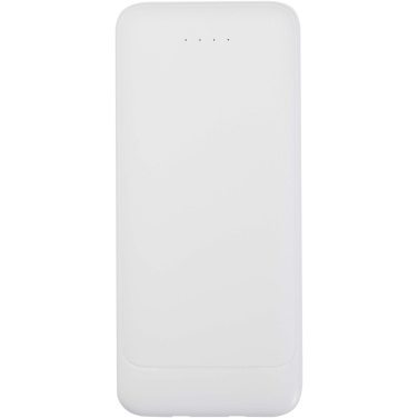 Logotrade mainoslahja ja liikelahja kuva: Adhil 10 000 mAh:n ja 10 W:n kierrätetystä muovista valmistettu varavirtalähde, jossa on kaksi sisäänrakennettua kaapelia