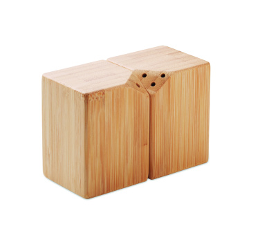 Logo trade liikelahja mainoslahja tuotekuva: Bambu suola & pippurisetti