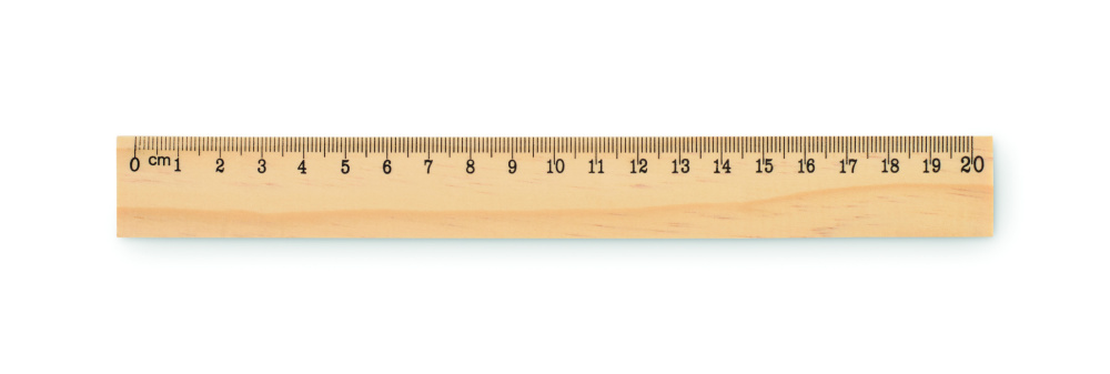 Logotrade mainoslahjat ja liikelahjat tuotekuva: Puinen viivoitin 20cm