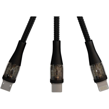 Logotrade firminės dovanos nuotrauka: SCX.design C51 60W 5 viename rPET greito įkrovimo laidas su ekranu