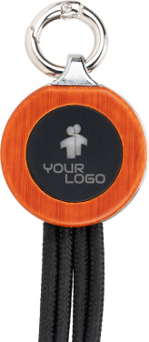 Logotrade firminės dovanos nuotrauka: 4 viename laidas su apšviestu logotipu mediniame korpuse
