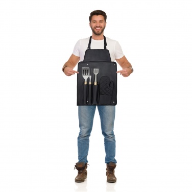 Logotrade ziemassvētku dāvanas foto: Grils 3-daļīgs BBQ rīku komplekts un cimds 