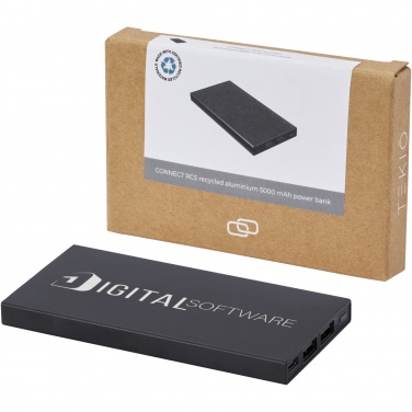 Logotrade Ideja dāvanas foto: Pievienojiet 5000 mAh pārstrādāta alumīnija barošanas bloku