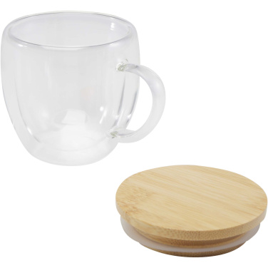 Logotrade dāvanas foto: Lenora 250 ml stikla krūze ar bambusa vāku