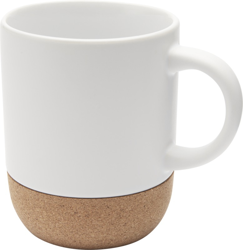 Logotrade Ideja dāvanas foto: Billie 300 ml keramikas sublimācijas krūze ar korķa detaļām