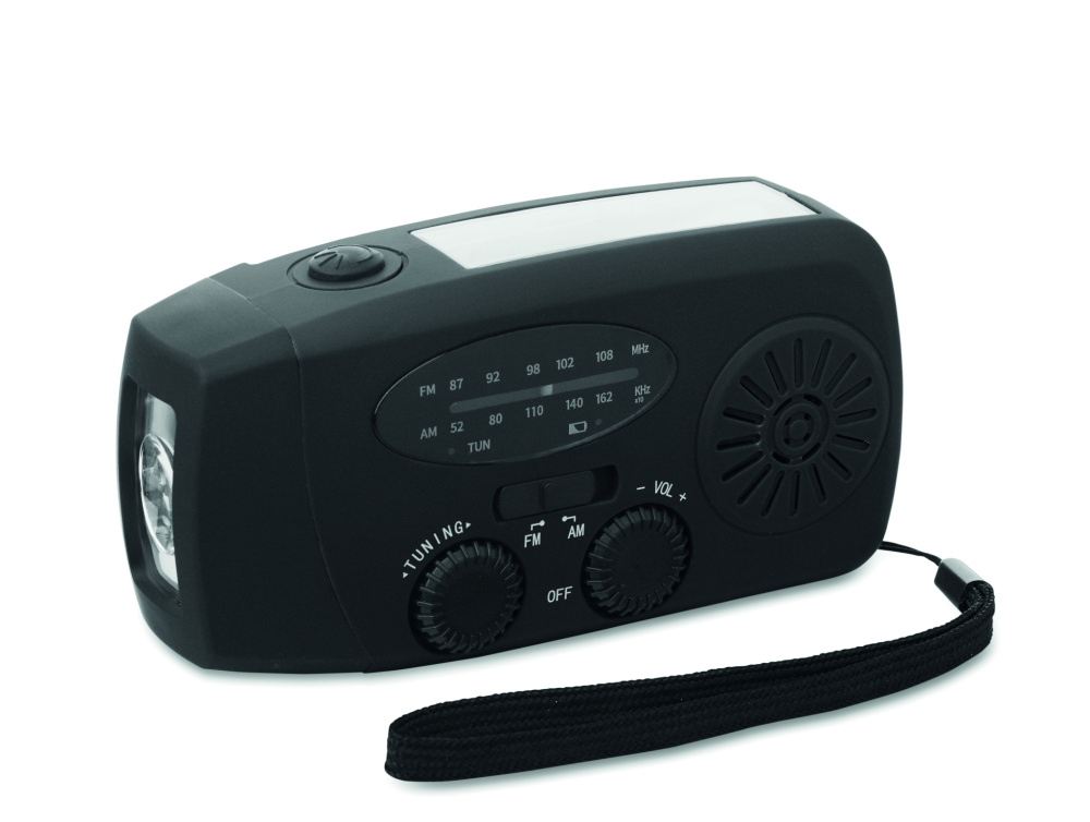 Logotrade Ideja dāvanas foto: Pārnēsājams radio SOS ar LED lukturīti