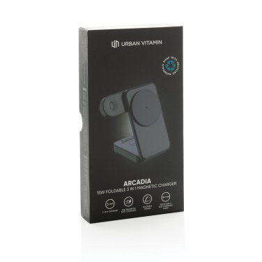 Logotrade korporatīvās dāvanas foto: Urban Vitamin Arcadia RCS plastmasas 15W 3in1 magnētiskais lādētājs