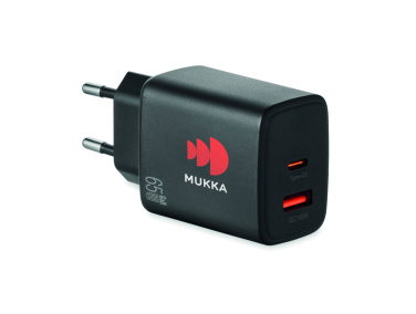 Logotrade Ideja dāvanas foto: ES 2 polu sienas adapteris/lādētājs