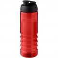 Спортивная бутылка H2O Active® Eco Treble объемом 750 мл с куполообразной крышкой, Красный / Сплошной черный