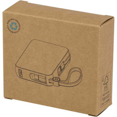 Логотрейд pекламные cувениры картинка: Acrux портативное зарядное устройство для планшета емкостью 10 000 мАч, мощностью 35 Вт, со встроенным кабелем Type-C — изготовлено из переработанного пластика