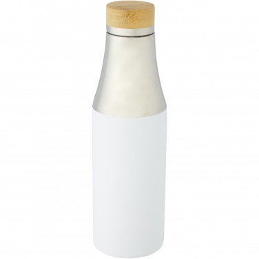 Logotrade presentreklam bild: Hulan 540 ml vakuumisolerad kopparflaska i rostfritt stål med bambulock