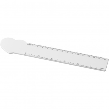Logotrade profilprodukter bild: Tait 15 cm hjärtformad linjal av återvunnen plast