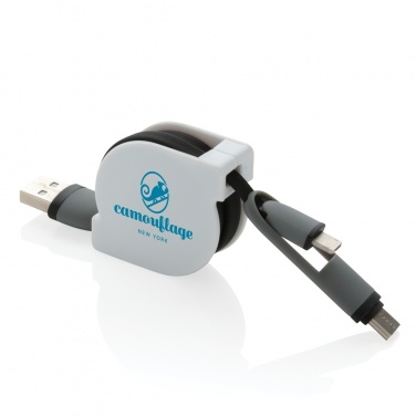 Logotrade presentreklam bild: Utdragbar 3-i-1 kabel
