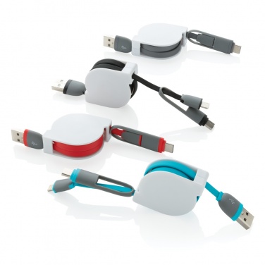 Logotrade kampanjprodukter bild: Utdragbar 3-i-1 kabel