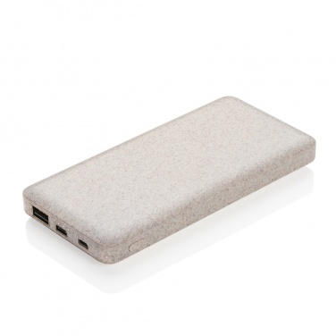 Logotrade presentreklam bild: Vetestrå 10.000 mAh powerbank