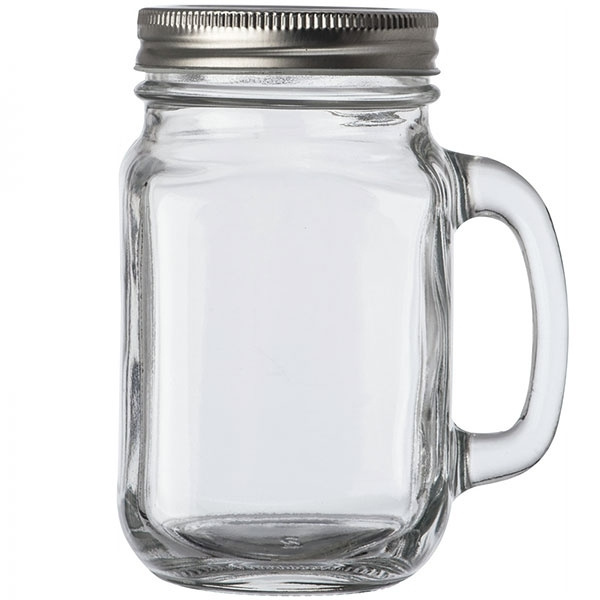 Logotrade kampanjprodukter bild: Dricksglas med handtag och lock TREVISO 450 ml