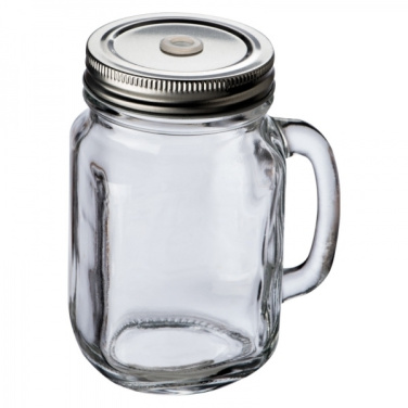 Logotrade profilprodukter bild: Dricksglas med handtag och lock TREVISO 450 ml