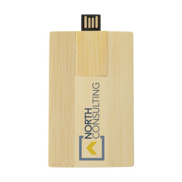 Logotrade profilprodukter bild: Kreditkort USB Bamboo 8 GB