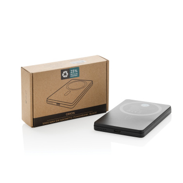 Logotrade kampanjprodukter bild: Orion RCS återvunnen aluminium 5000 mah 5W magnetisk powerba