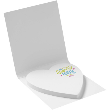 Logotrade reklamprodukter bild: Sticky-Mate® hjärtformade klisterlappar med mjukt omslag