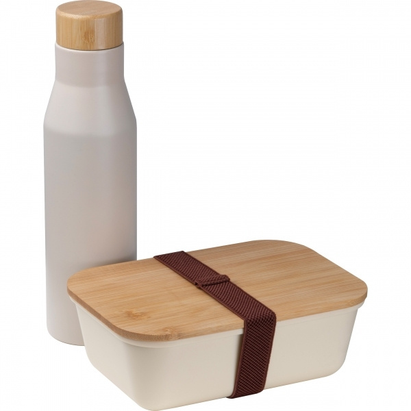 Logotrade kampanjprodukter bild: Set Lunchbox med rostfri flaska Toronto