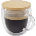 Lenora 250 ml glasmugg med bambulock, Transparent tydlig