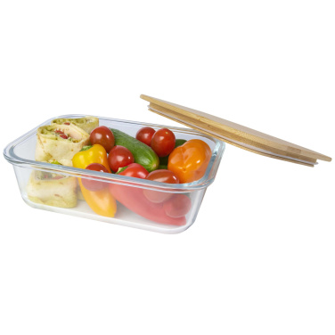 Logotrade kampanjprodukter bild: Roby lunchlåda i glas med bambulock
