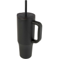 Brady 900 ml RCS-certifierad isolerad mugg med silikonsugrör, Helsvart
