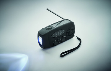 Logotrade profilprodukter bild: Bärbar radioSOS med LED-ficklampa