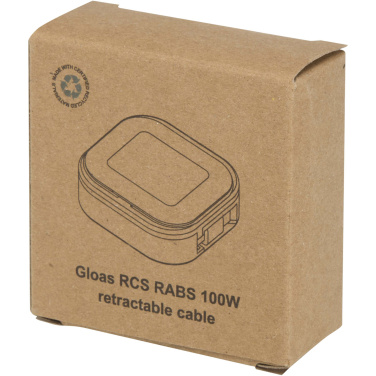 Logotrade profilprodukter bild: Gloas 5-i-1 utdragbar datasynkroniseringskabel och 100 W snabbladdningskabel av återvunnet material med verktygssats för smartphone