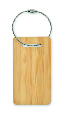 Logotrade profilreklam bild: Bagagetagg i bambu