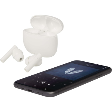 Logotrade profilreklam bild: Alterf True Wireless Bluetooth®-öronsnäckor av återvunnen plast med öronproppar av silikon
