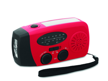 Logotrade kampanjprodukter bild: Bärbar radioSOS med LED-ficklampa